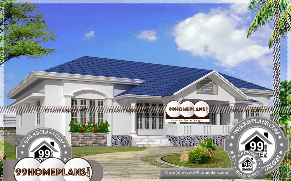 Single Story House Plans for Narrow Lots - One Story 1947 sqft-Home