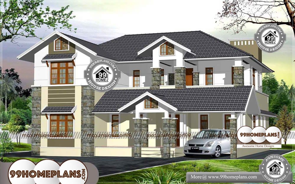 South Indian Home Designs and Plans - 2 Story 2950 sqft-Home 