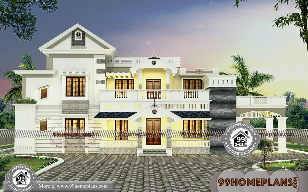 Home Elevation Indian Style Photos | 30+ Modern Two Storey House Plan
