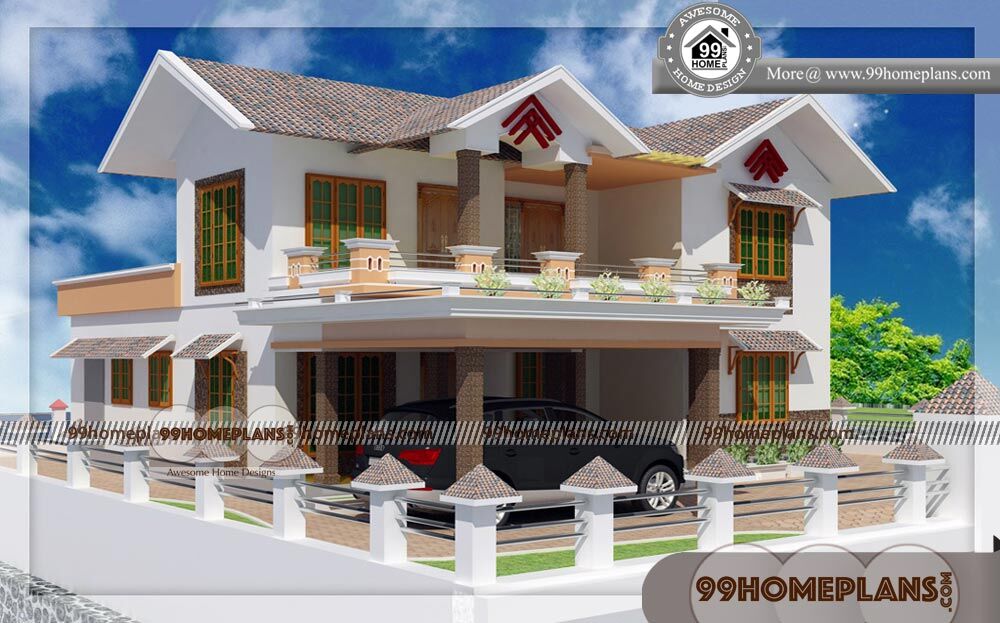 House Elevation Indian Style | 50+ Two Story House Plans & Design Ideas