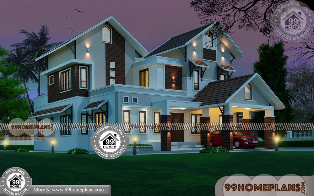 House Front Designs in Indian Style & 90+ Modern 2 Storey Homes Plans