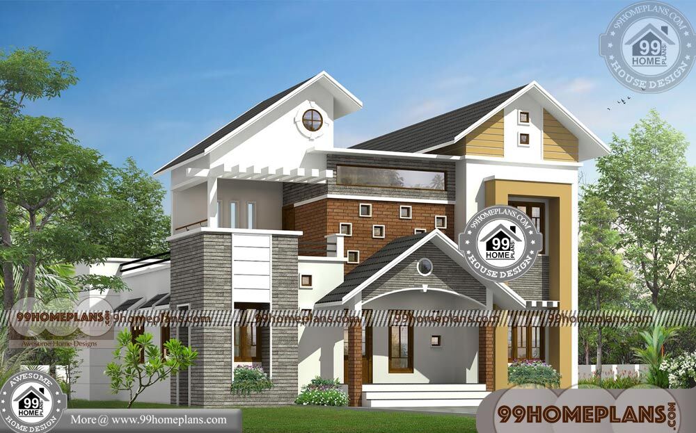 Indian Home Architecture Design & 90+ Two Storey Villa Design Collection