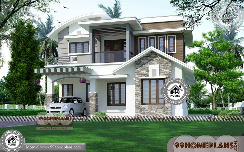 Indian House Plan with Elevation & 70+ Home Front Design Double Floor