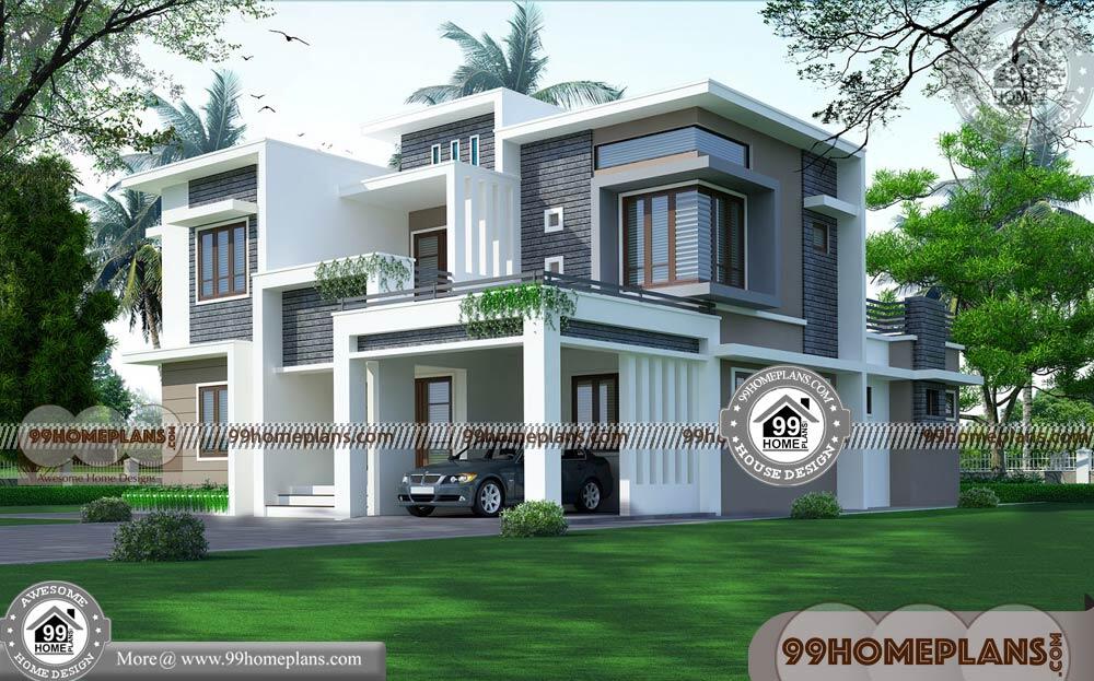 Indian House Plans Free & 90+ 2 Storey House Designs With Balcony