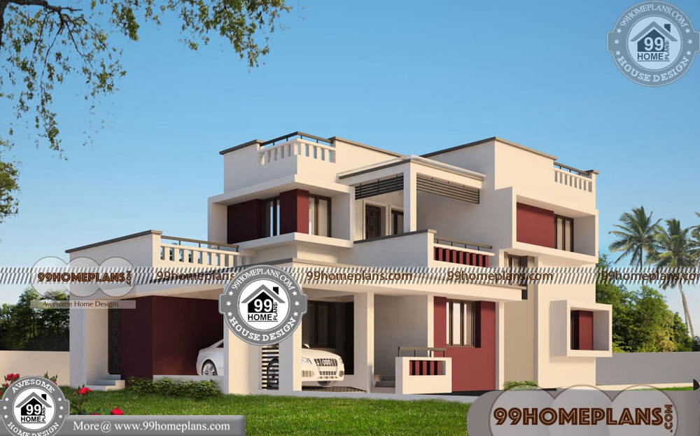 Kerala Modern House Plans 300+ Double Storey Houses With Balcony