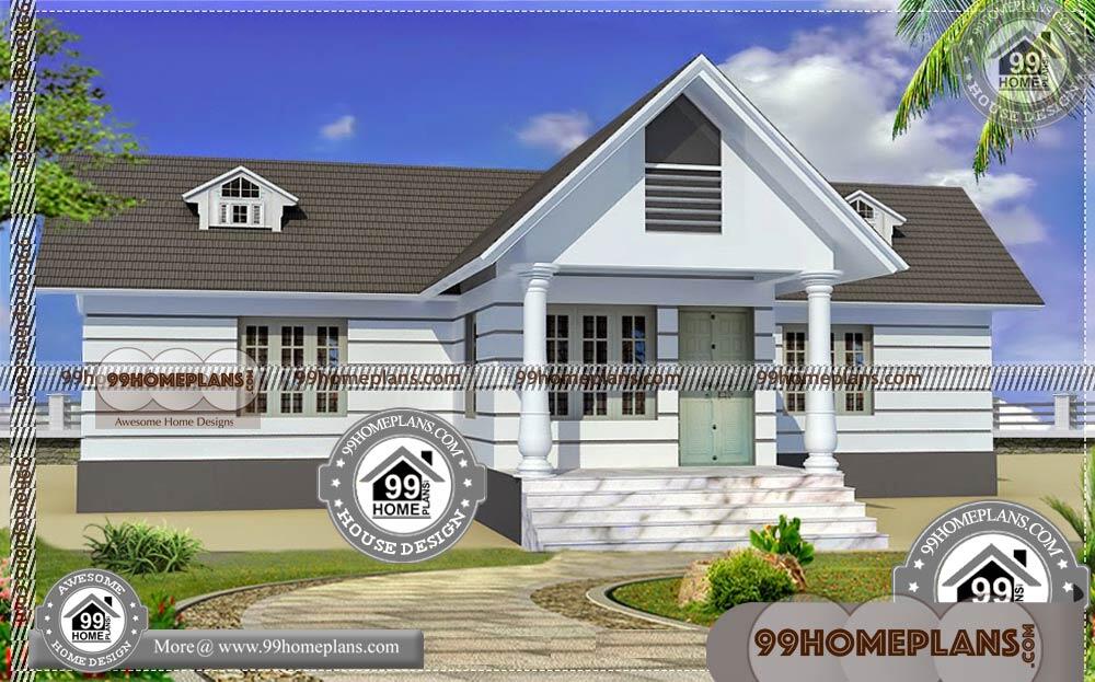 Narrow Lot Single Storey House Plans & 100+ Kerala Style Homes Plans