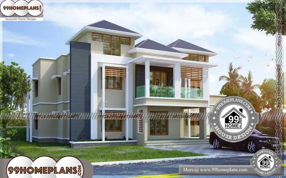 2 Story House Plans with Balcony - 2 Story 3900 sqft-HOME