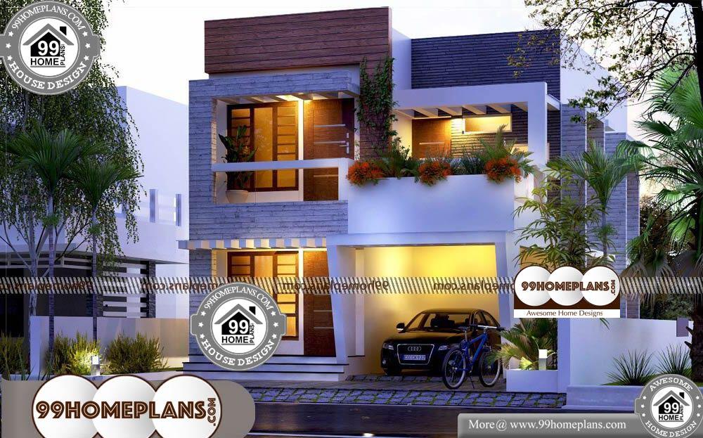 2 Story Narrow House Plans & 60+ Contemporary Kerala Home Plans