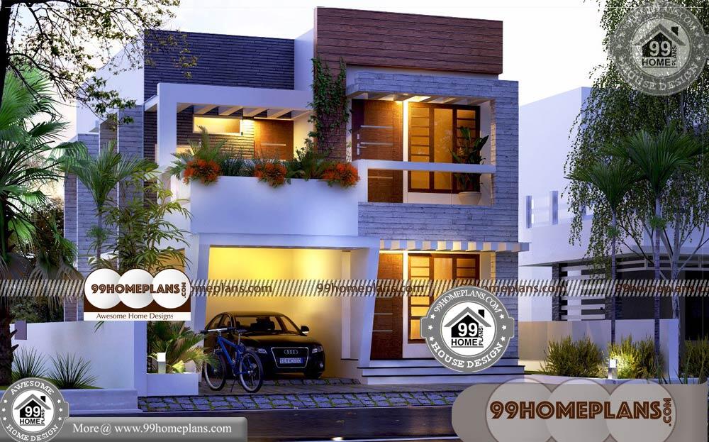 2 Story Narrow House Plans & 60+ Contemporary Kerala Home Plans