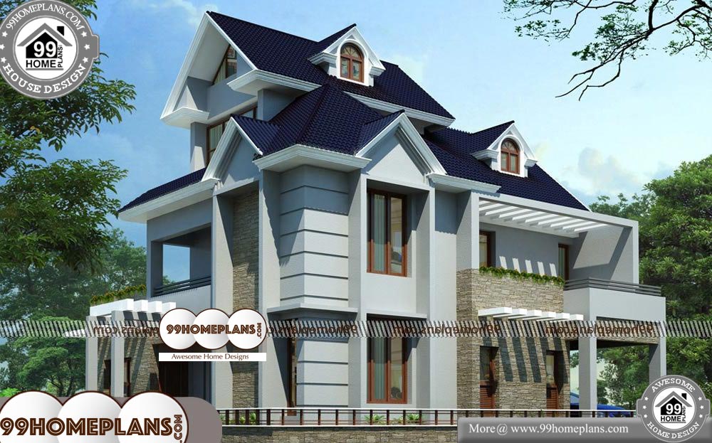 3 Bedroom Contemporary House Plans - 2 Story 2012 sqft-Home