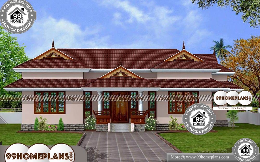 3 Bedroom House Plans Kerala Single Floor - One Story 1400 sqft-HOME