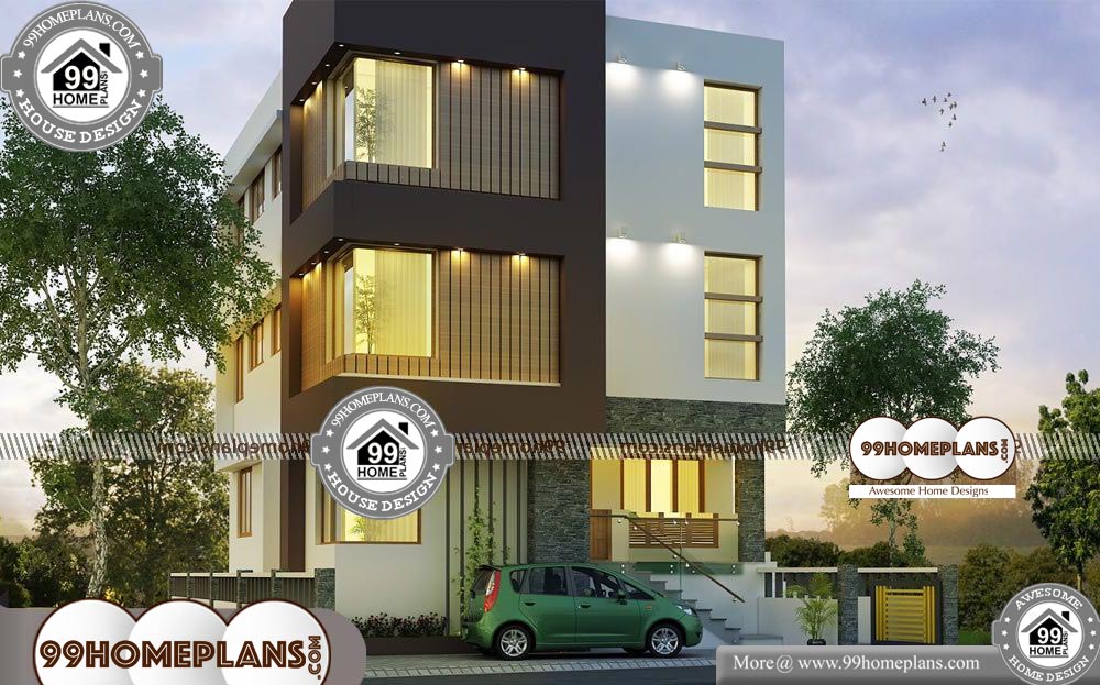 3 Story Contemporary House Plans - 3 Story 3269 sqft-HOME