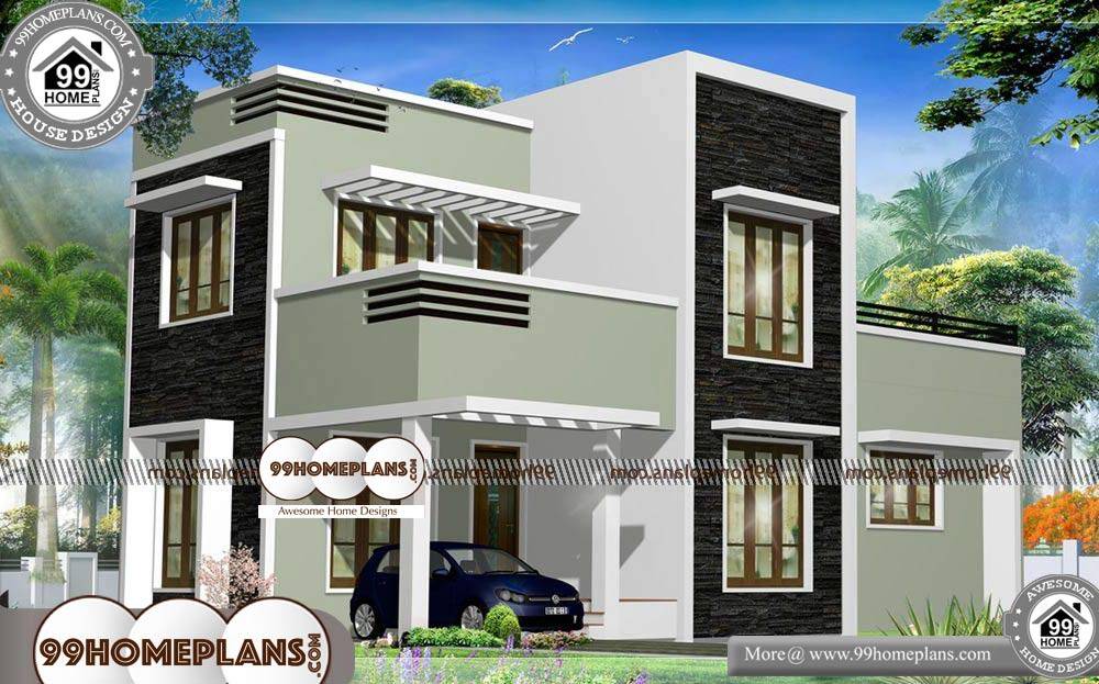 Contemporary 3 Bedroom House Plans - 2 Story 1278 sqft-Home