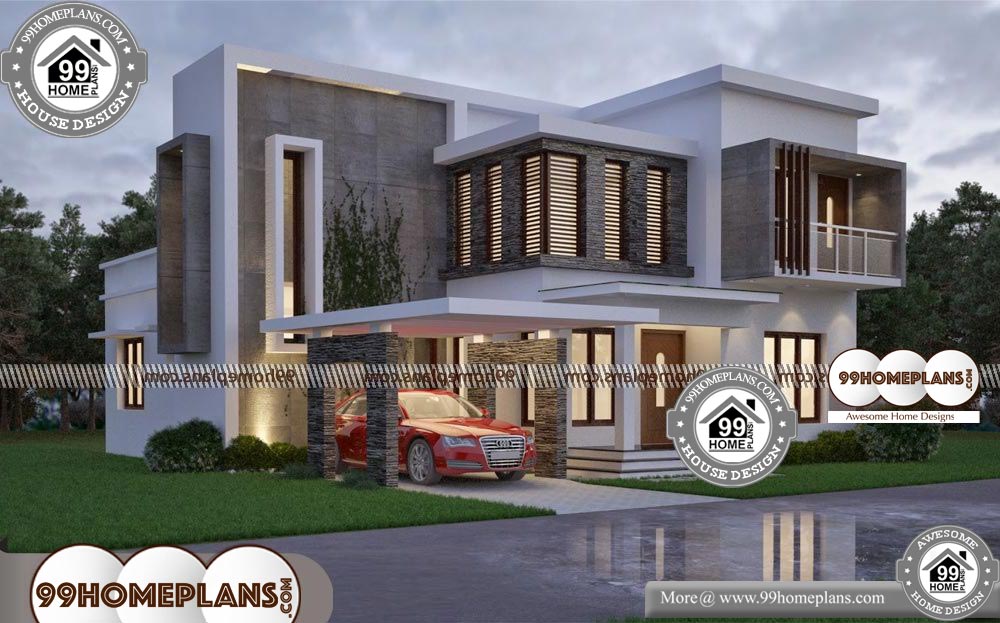 Contemporary Home Design Plans - 2 Story 2160 sqft-HOME