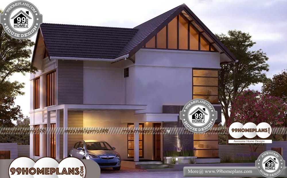 Contemporary Modern Style Home Plans - 2 Story 1478 sqft-HOME 