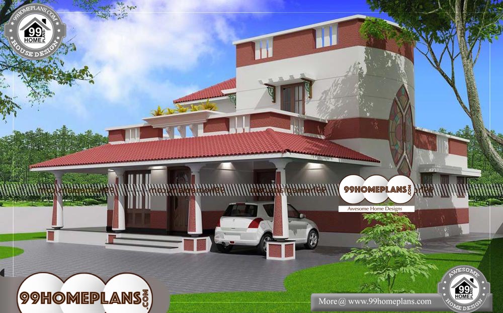 Contemporary Modern Style House Plans - 2 Story 2000 sqft-HOME