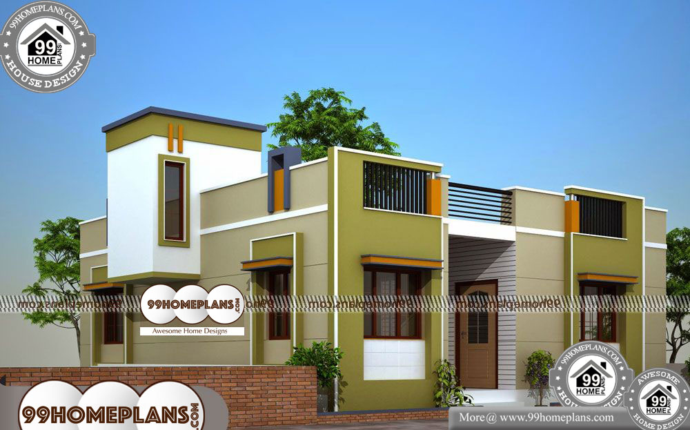 Contemporary Single Floor House Plans - One Story 1200 sqft-HOME