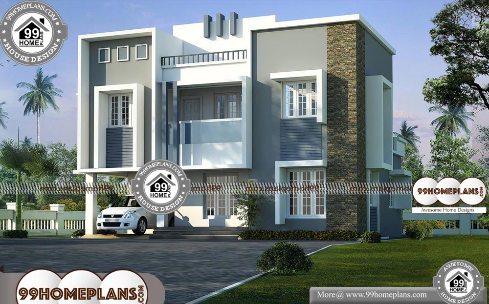 House Designs in Kerala with Photos - 2 Story 1600 sqft- HOME