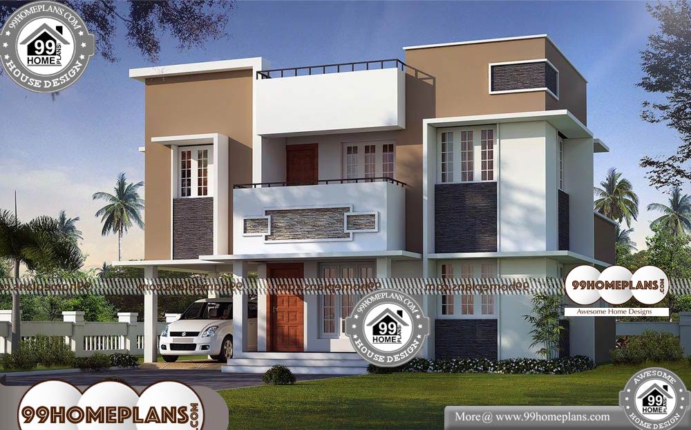 House Plan in Kerala Style with Photos - 2 Story 2000 sqft-HOME