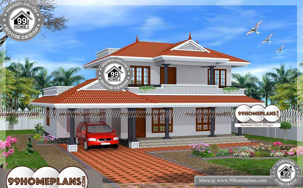 House Plans Kerala with Budget - 2 Story 2001 sqft-HOME