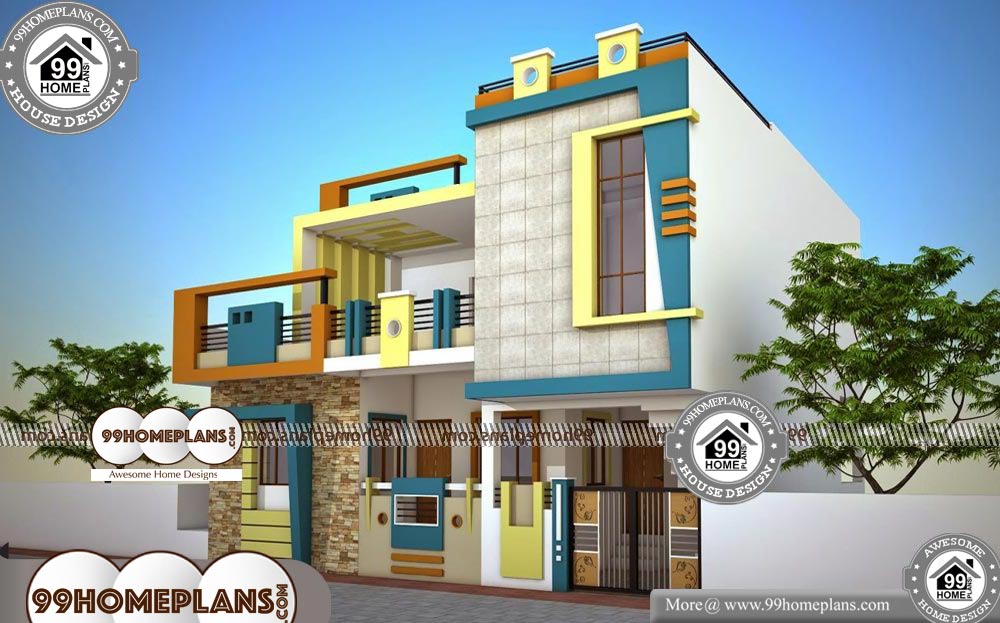 House Plans for Narrow Blocks - 2 Story 2800 sqft-HOME