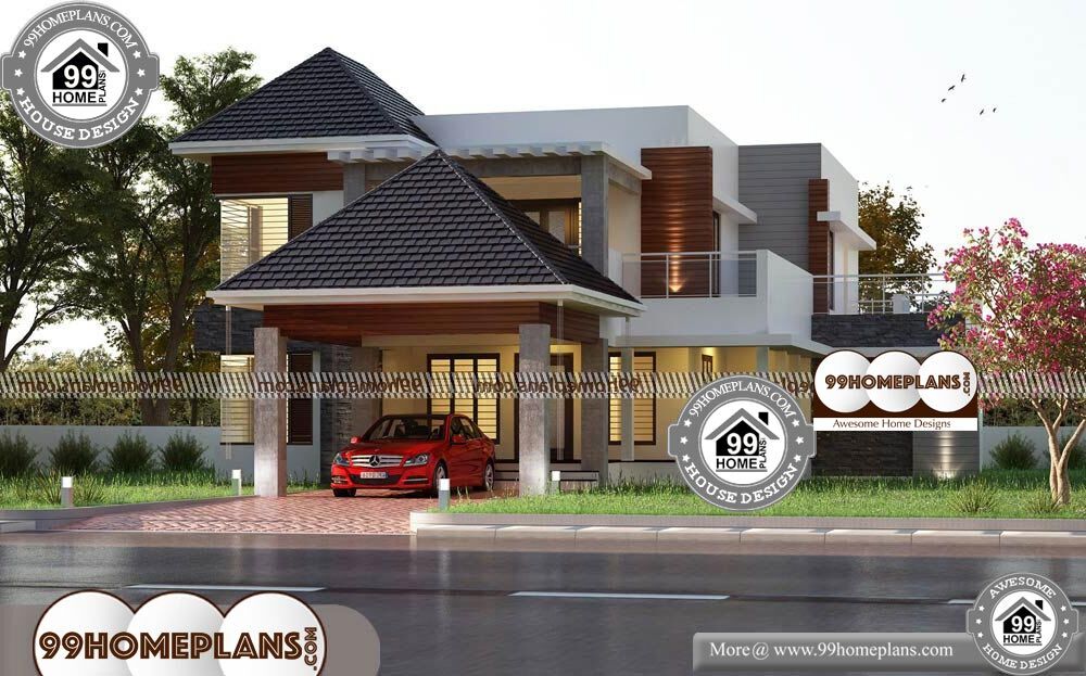Kerala Small House Plans with Photos - 2 Story 3800 sqft-Home