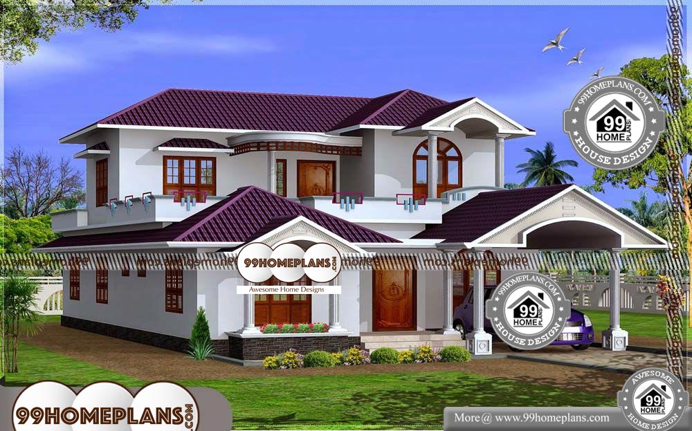 Kerala Style House Plans Within 2000 Sq Ft - 2 Story 1972 sqft-HOME