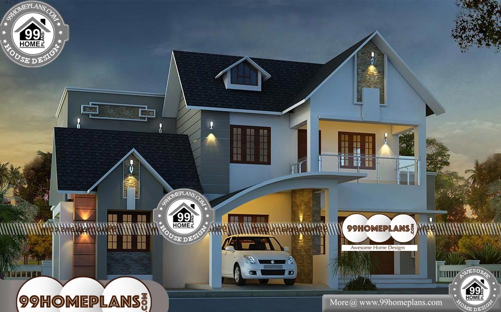 Latest Kerala House Plans Photos - 2 Story 3000 sqft- HOME