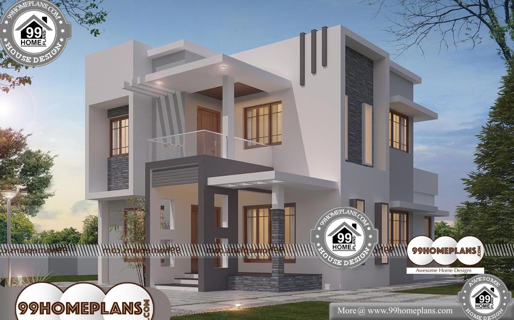 Modern House Blueprints - 2 Story 1500 sqft-Home