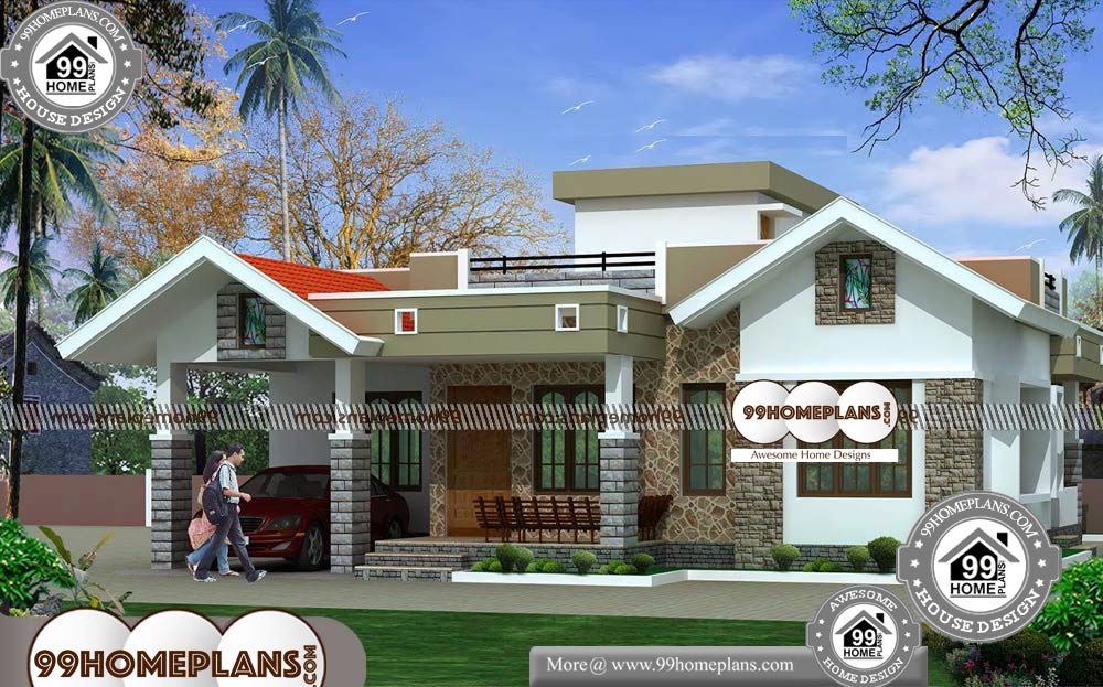 Modern One Story House Plans - One Story 1700 sqft-Home