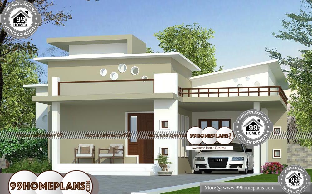 Modern Single Floor House Designs - One Story 1350 sqft-HOME