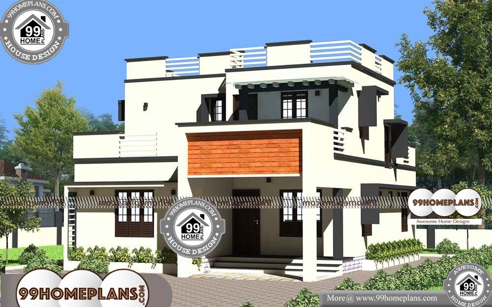 Modern Square House Plans - 2 Story 1900 sqft-Home