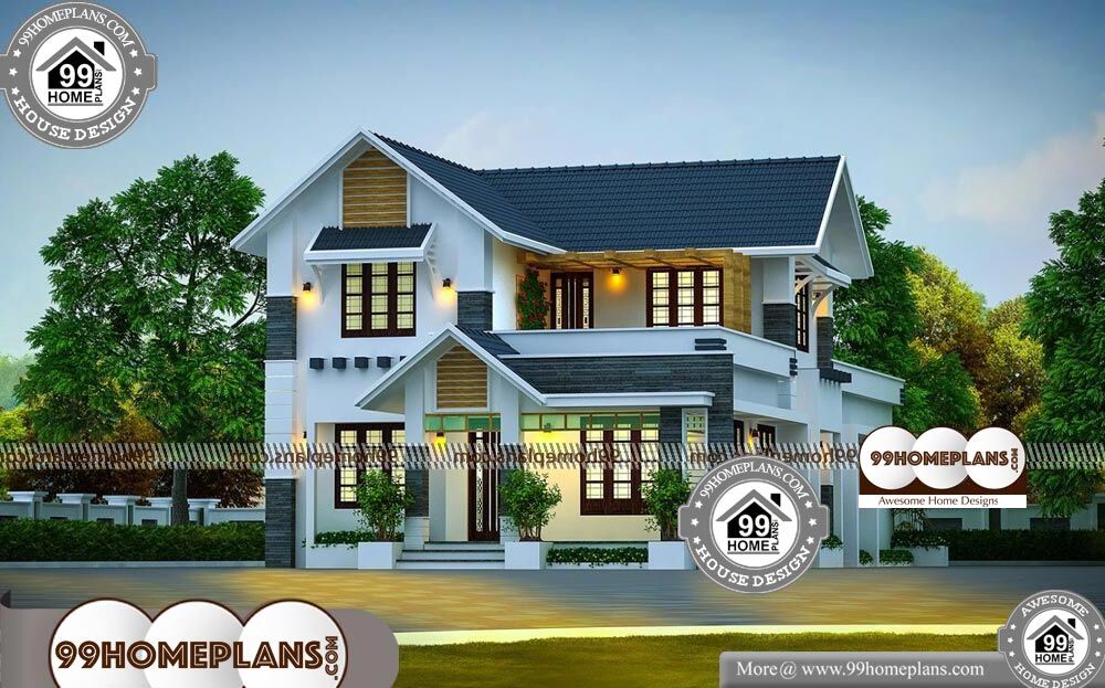 Narrow Modern House Plans - 2 Story 1913 sqft-Home