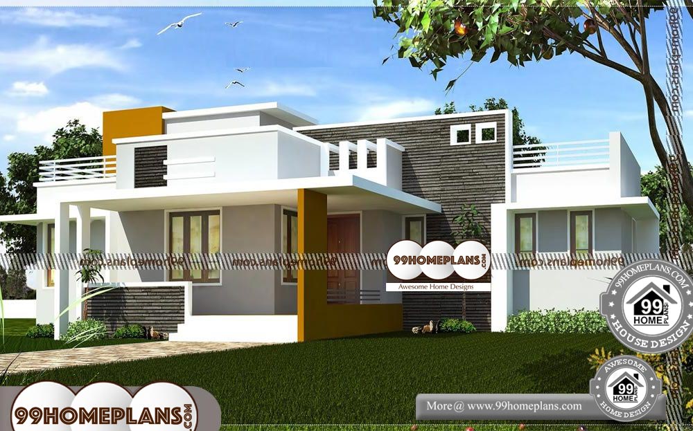 Single Floor House Front Design - One Story 2100 sqft-HOME