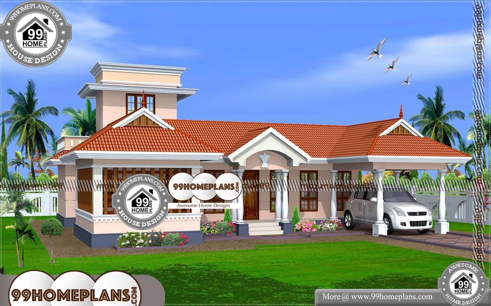 Single Floor House Plans Kerala - One Story 1920 sqft-HOME