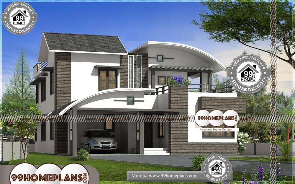 Small Modern Contemporary House Plans - 2 Story 3200 sqft- HOME