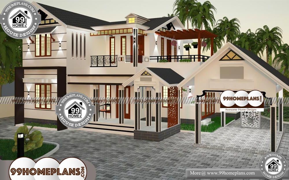 Small Plot House Plans - 2 Story 2500 sqft-Home