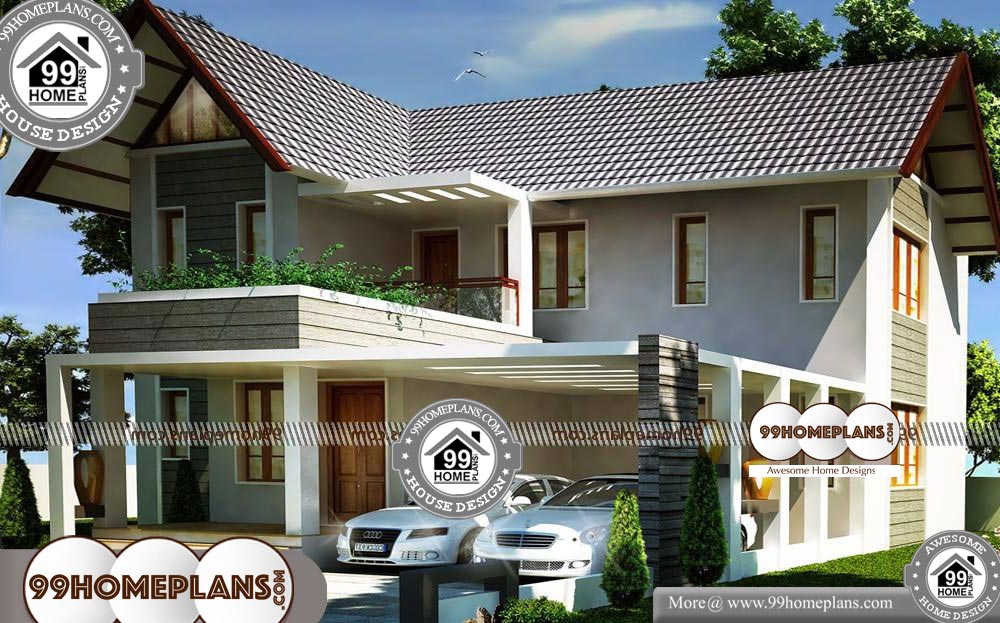 Three Bedroom Two Story House Plans - 2 Story 1800 sqft-HOME