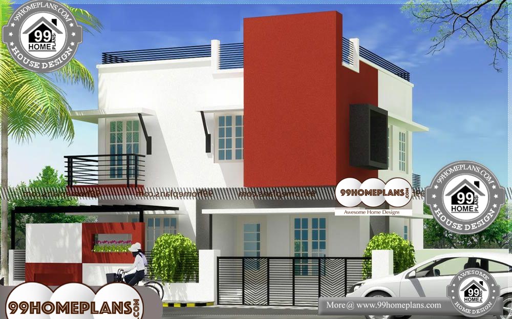 Very Narrow Lot House Plans - 2 Story 1800 sqft-Home