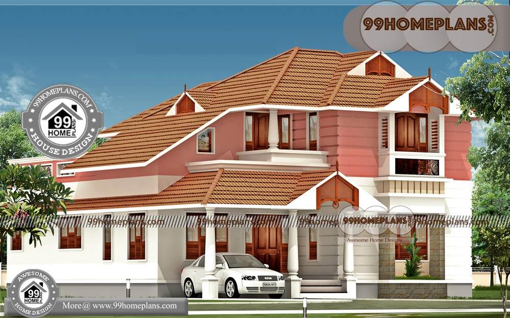 Architecture of Houses in India | 90+ Double Storey Plans With Balcony