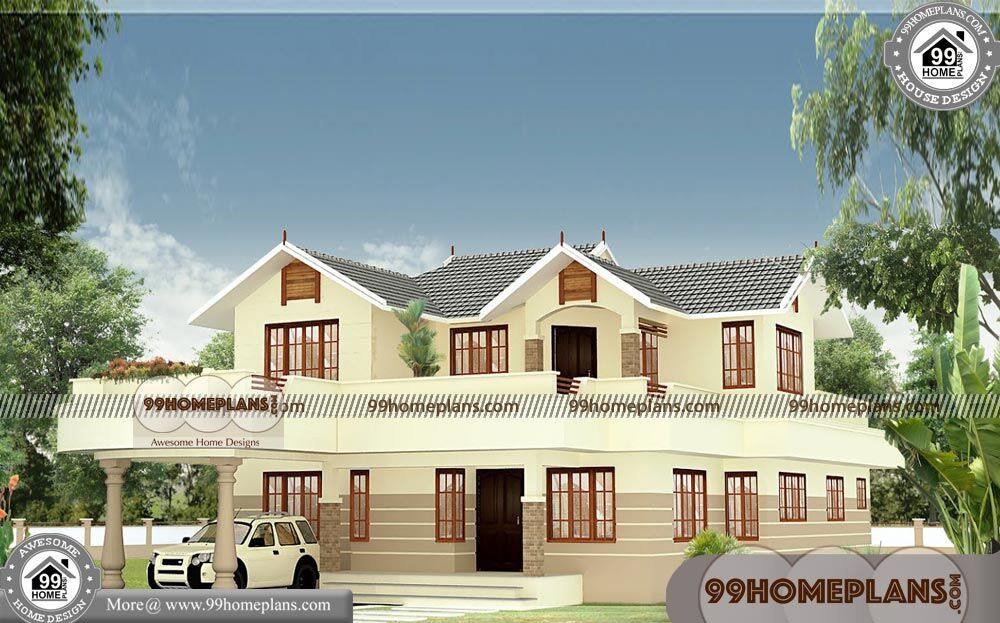 Best House Designs in Kerala Style 90+ Two Storey Home Plans & Ideas