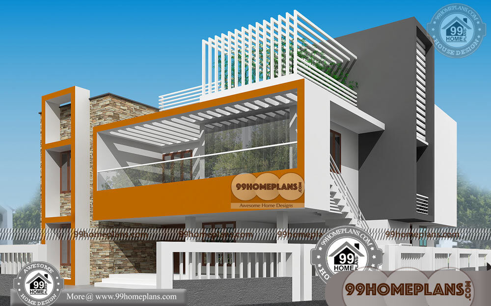 Contemporary Model House Plans 55+ Double Storey House Elevation