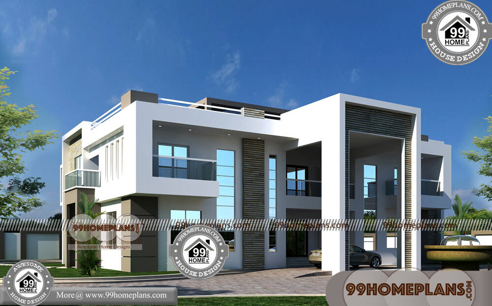 Contemporary Style Home Design | 50+ Two Storey Villa Design Collection