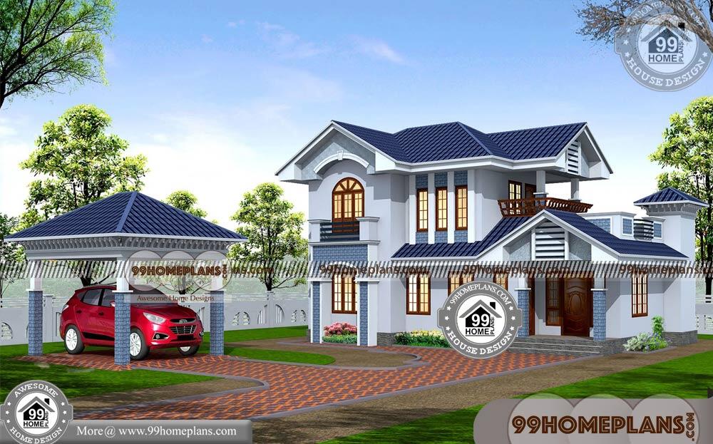 Double Floor House Elevation Photos | 100+ Beautiful Kerala House Plans