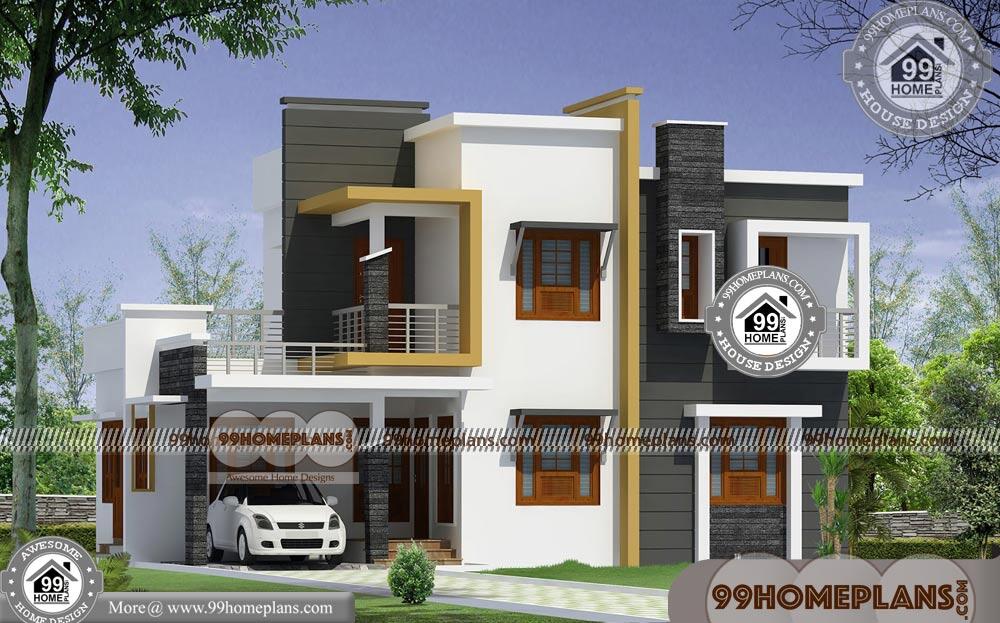 Double Storey House Plans | 50+ Kerala Contemporary House Plans