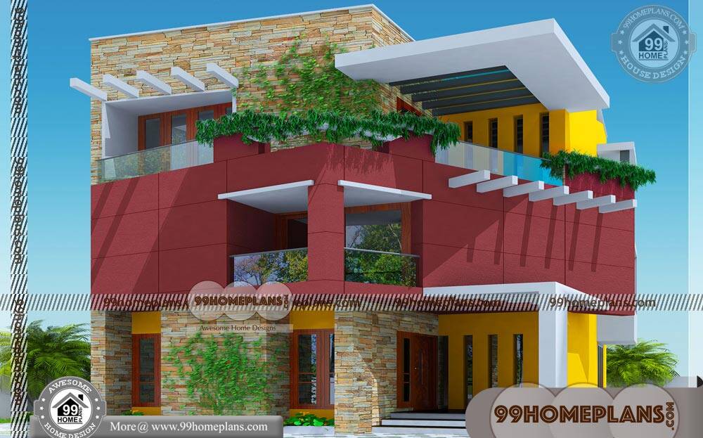 Elevation Designs For 3 Floors Building Modern Home Plans