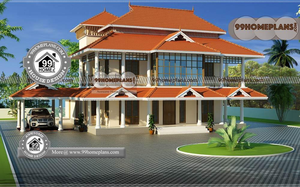 Front Design of Indian House & 70+ Traditional House Plans Kerala Style