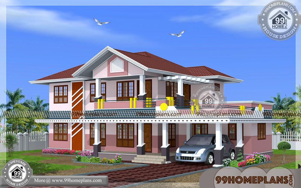 Good House Plans in Kerala Style | 70+ Simple Two Story House Plans