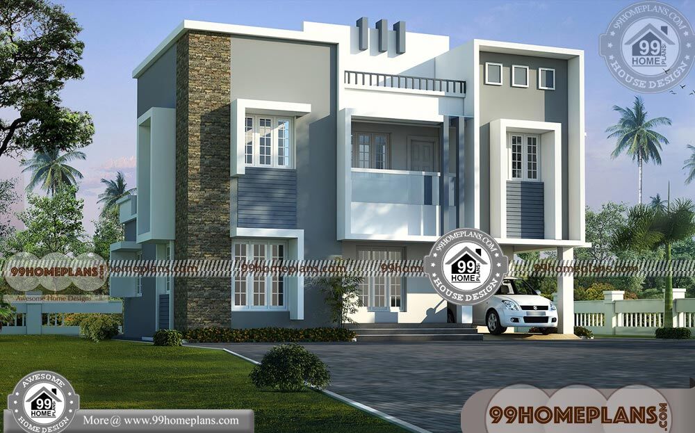 House Designs in Kerala with Photos | 90+ Small Double Storey Homes