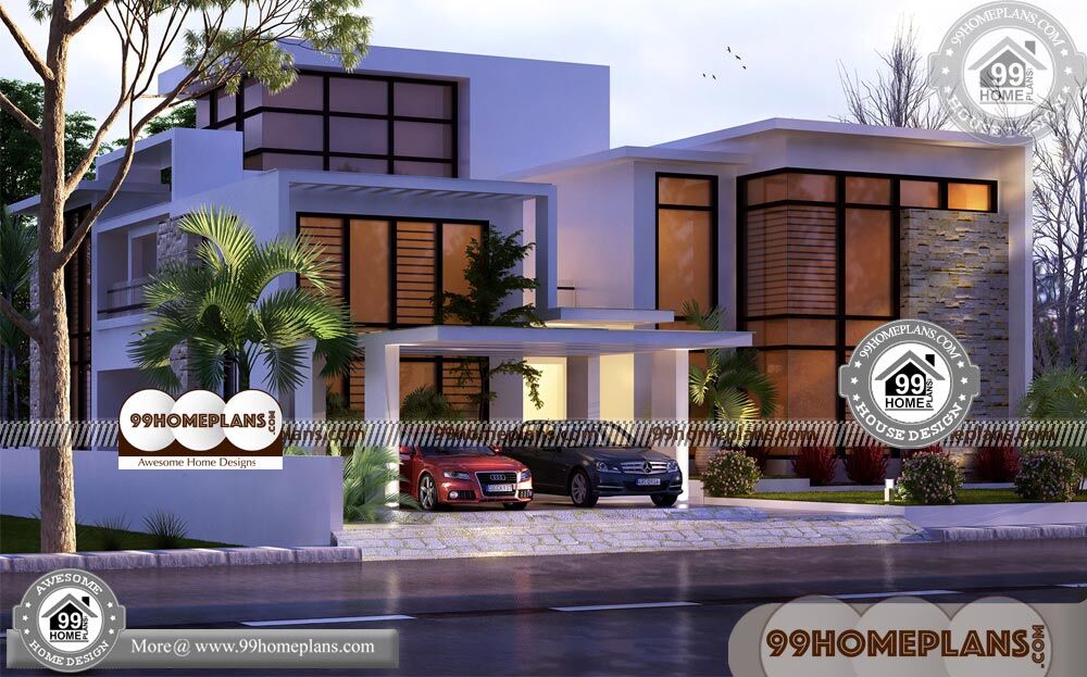 House Plan 2 Storey Contemporary Style Home Plans In Kerala Collection